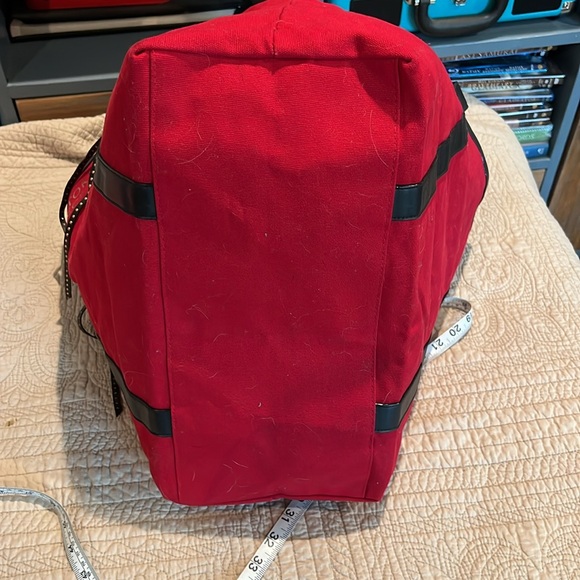 VICTORIAS SECRET LARGE RED OPEN TOTE FRINGES - Picture 10 of 13